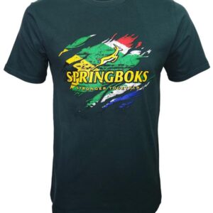 Mens Springbok SA Flag Tee Green