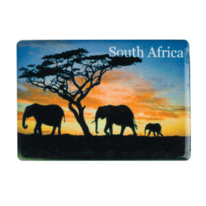 Magnet Elephant Red Sky South Africa Flag