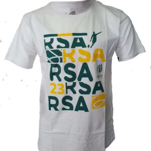 Mens T Shirt Rugby World Cup 23 South Africa White